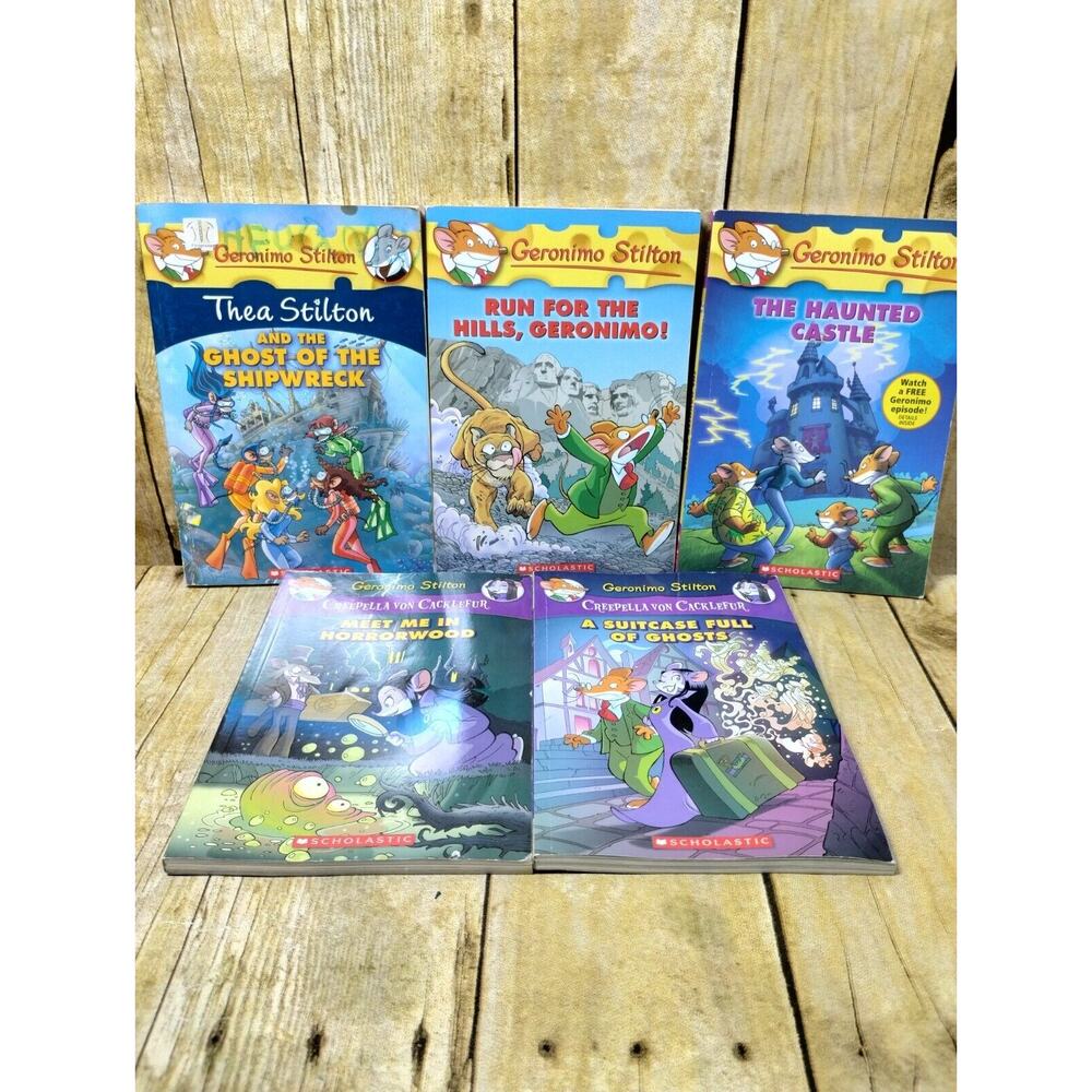 Geronimo Stilton Thea & Creepella Book Lot Scholastic Chapter Childrens Mystery